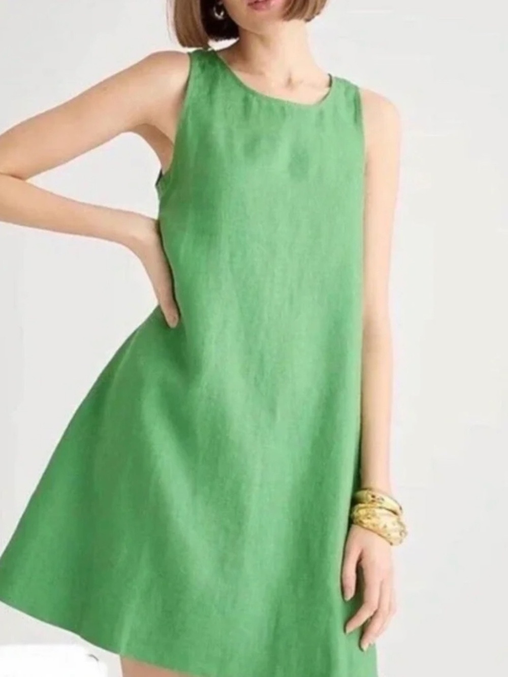 Maxine Button-back Dress in Linen | Rustic Willow Green